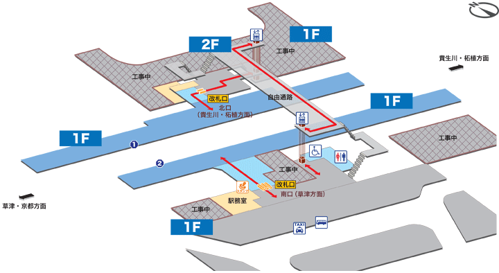 ＪＲ草津線ＪＲ石部駅構内図