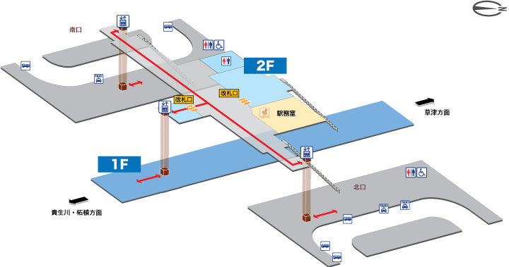 ＪＲ草津線ＪＲ甲西駅構内図