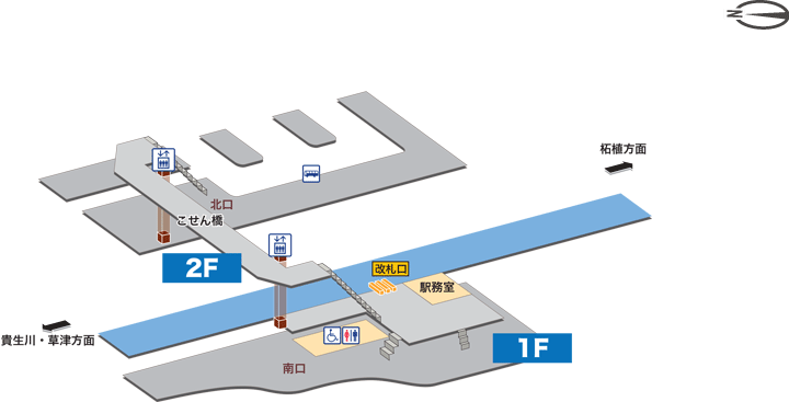 ＪＲ草津線ＪＲ寺庄駅構内図