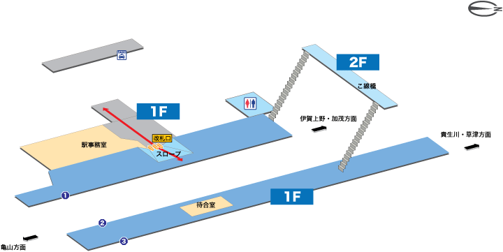 ＪＲ草津線ＪＲ柘植駅構内図